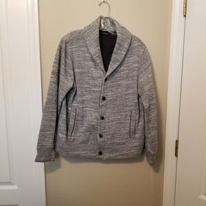 Marc Anthony Mens Button Up Cowl Neck Cardigan Sweater Slim Fit M Heather Gray